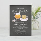 Teacup Chalkboard Vrijgezellenfeest Tea Party Invi Kaart (Staand voorkant)