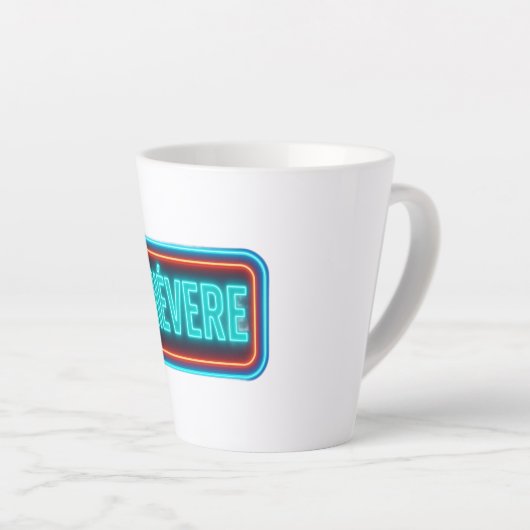 Teacup Chevere Neon Design Latte Mok (Rechterhoek)
