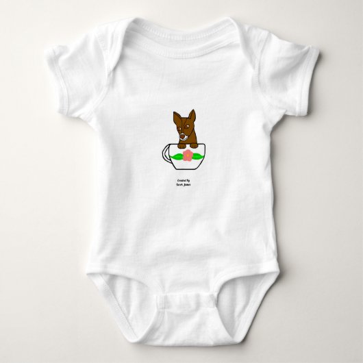 Teacup Chihuahua Baby Jersey Bodysuit (Voorkant)