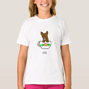 Teacup Chihuahua Girls White Basic T Shirt