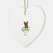 Teacup Chihuahua Heart Ornament (Links)