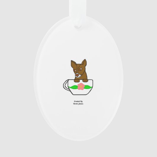 Teacup Chihuahua Oval Ornament (voorkant)