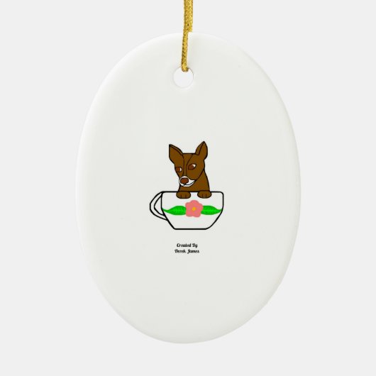 Teacup Chihuahua Oval Ornament (Voorkant)