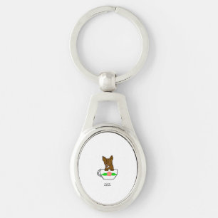 Teacup Chihuahua Oval Sleutelhanger