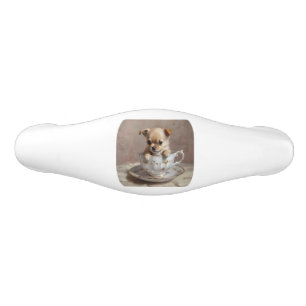 Teacup Chihuahua Puppy Olieverf, Keramische Ladegreep