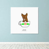 Teacup Chihuahua Wrapped Canvas Print (Insitu (Houten vloer))