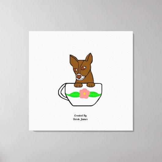 Teacup Chihuahua Wrapped Canvas Print (Voorkant)
