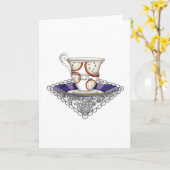Teacup Clocks Wenskaart Kaart (Gele Bloem)