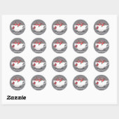Teacup Coral Floral Monogram Dank u Sticker (Vel)