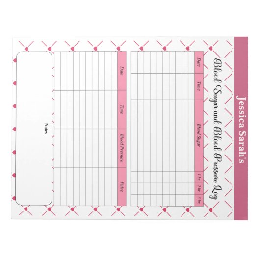 Teacup Cuties_ Bloeddruk en suiker Log Notitieblok (Voorkant)