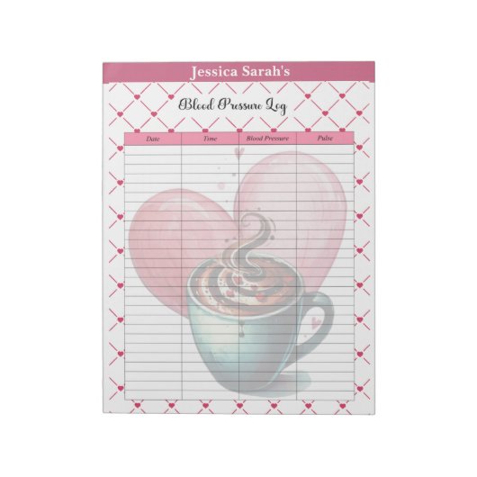 Teacup cuties_Bloeddruk log Notitieblok (Linkerzijde)