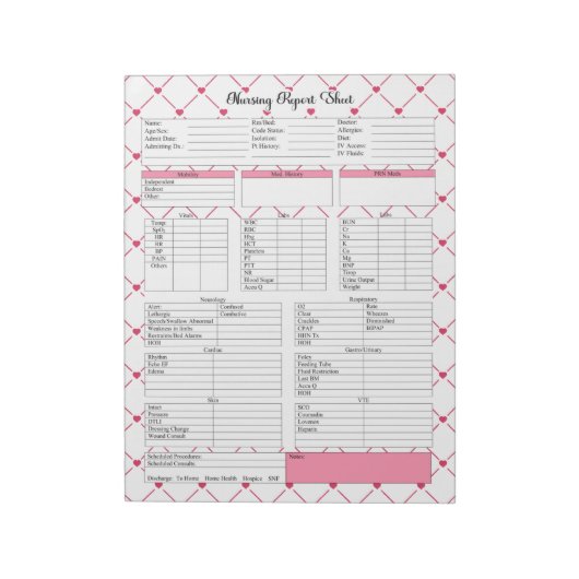 Teacup Cuties _ Nursing Report Sheet Notitieblok (Linkerzijde)