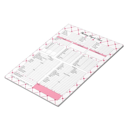 Teacup Cuties _ Nursing Report Sheet Notitieblok (Schuin)