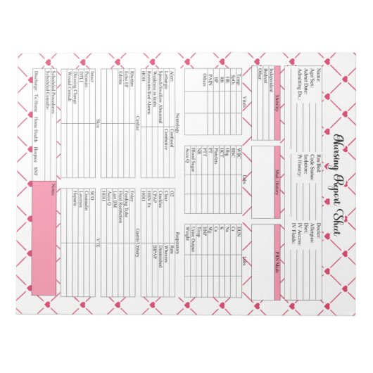 Teacup Cuties _ Nursing Report Sheet Notitieblok (Voorkant)