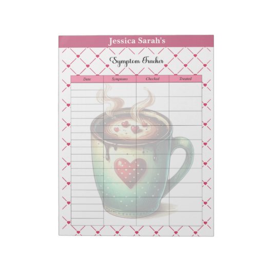 Teacup Cuties _ Symptom Tracker Notitieblok (Linkerzijde)
