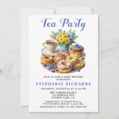 Teacup Donut Floral Tea Party Baby shower Kaart (Voorkant)