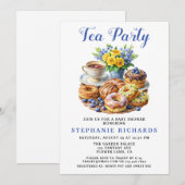 Teacup Donut Floral Tea Party Baby shower Kaart (Voorkant / Achterkant)