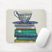 Teacup en Boeken 2 Muismat (Met muis)
