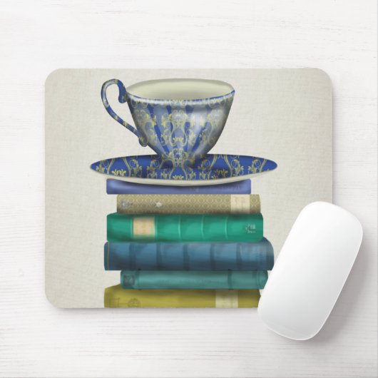 Teacup en Boeken 2 Muismat (Met muis)