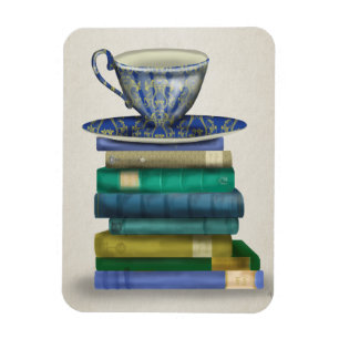 Teacup en Boeken 3 Magneet