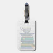 Teacup en Boeken Bagagelabel (Achterkant verticaal)