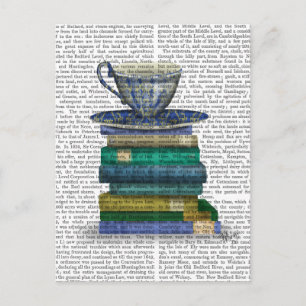 Teacup en Boeken Briefkaart