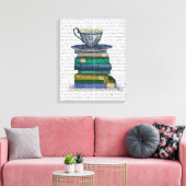 Teacup en Boeken Canvas Afdruk (Insitu (Woonkamer))