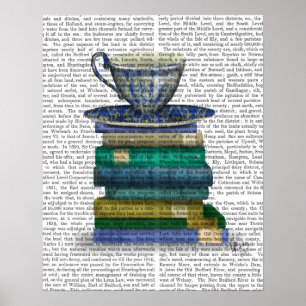 Teacup en Boeken Poster