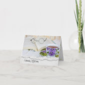 Teacup en Book Birthday Kaart (Voorkant)