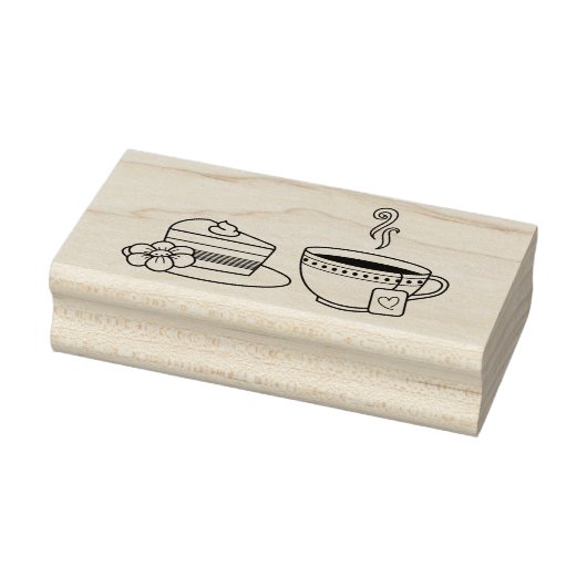 Teacup en Cake Rubberstempel (Stempel)