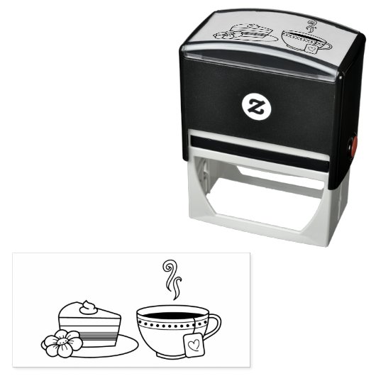 Teacup en Cake Zelfinktende Stempel (In situ)