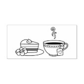 Teacup en Cake Zelfinktende Stempel (Design)
