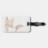 Teacup en rode kardinaal bagagelabel (Achterkant horizontaal)