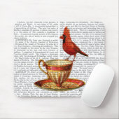 Teacup en rode kardinaal muismat (Met muis)