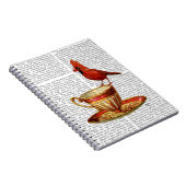 Teacup en rode kardinaal notitieboek (Rechterzijde)