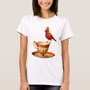 Teacup en rode kardinaal t-shirt