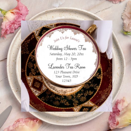 Teacup en Saucer Bridal Shower Invitation Kaart