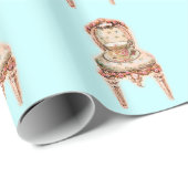 Teacup en Victoriaans stoel Cadeaupapier (Rol Hoek)