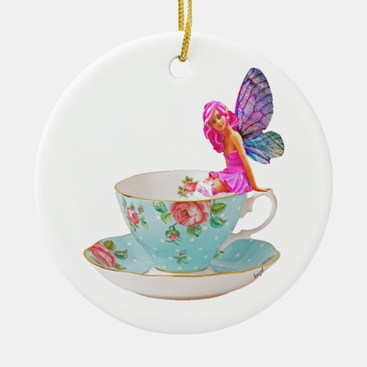 Teacup Fairy, Flower Fairy, Fairy Gifts, Keramisch Ornament (Voorkant)