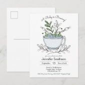 Teacup Floral Handgemaakte Tea Party Baby shower P Briefkaart (Voorkant / Achterkant)