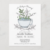 Teacup Floral Handgemaakte Tea Party Baby shower P Briefkaart (Voorkant)