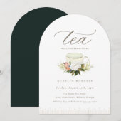  Teacup Floral Tea Party Kaart (Voorkant / Achterkant)