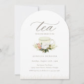  Teacup Floral Tea Party Kaart (Voorkant)