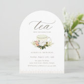  Teacup Floral Tea Party Kaart (Staand voorkant)
