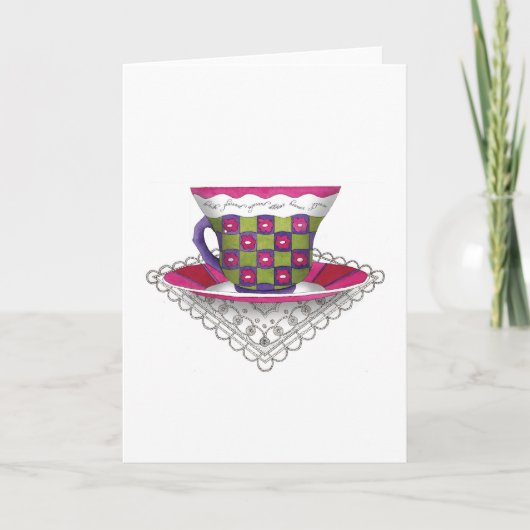 Teacup Flower Wenskaart Kaart (Voorkant)