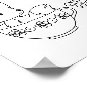 Teacup Foxes - Baby Animals in een Cup-kleurpagina Poster (Hoek)