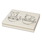 Teacup Foxes - Baby Animals in een Cup-kleurpagina Rubberstempel (Stempel)