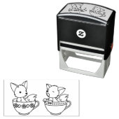 Teacup Foxes - Baby Animals in een Cup Zelfinktende Stempel (In situ)