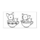 Teacup Foxes - Baby Animals in een Cup Zelfinktende Stempel (Design)