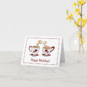 Teacup Happy Birthday wenskaart Kaart (Gele Bloem)